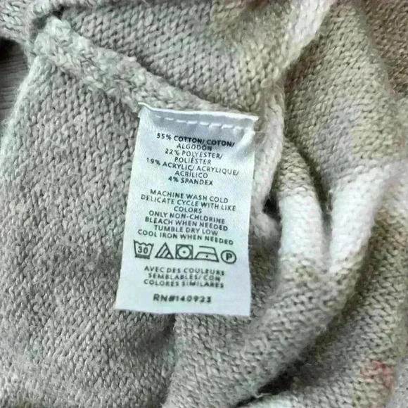 Loft Tan & White Striped Turtleneck Sweater Size M - Picture 6 of 8